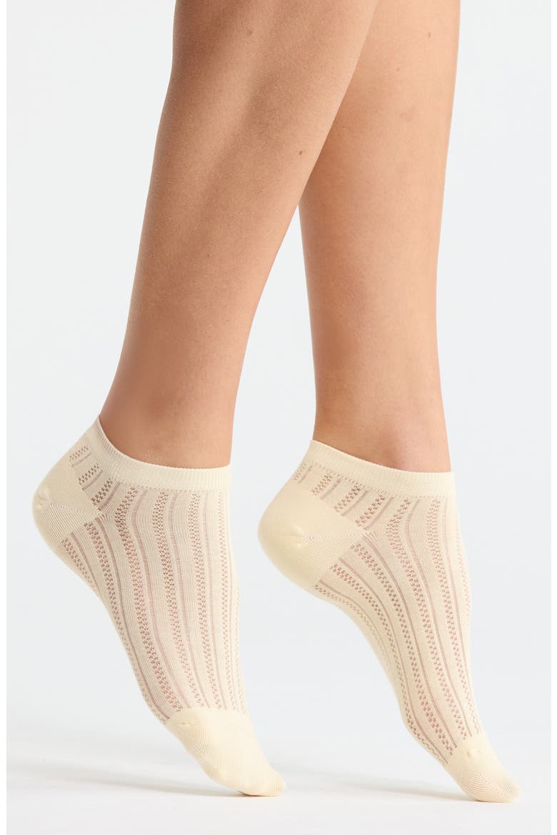 Colette Cotton Blend Pointelle Ankle Socks, Main, color, YELLOW