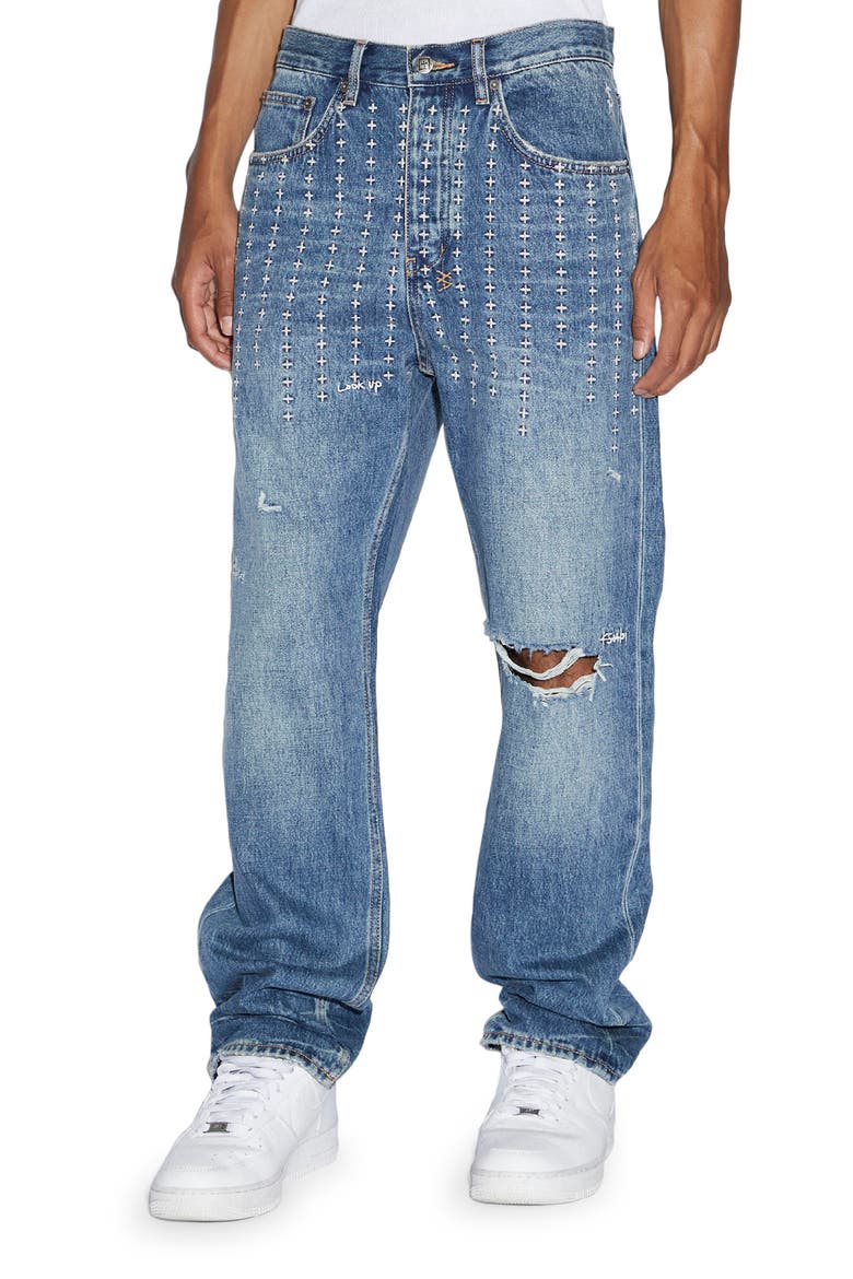 Anti K Ekstatik Straight Leg Jeans, Main, color, DENIM