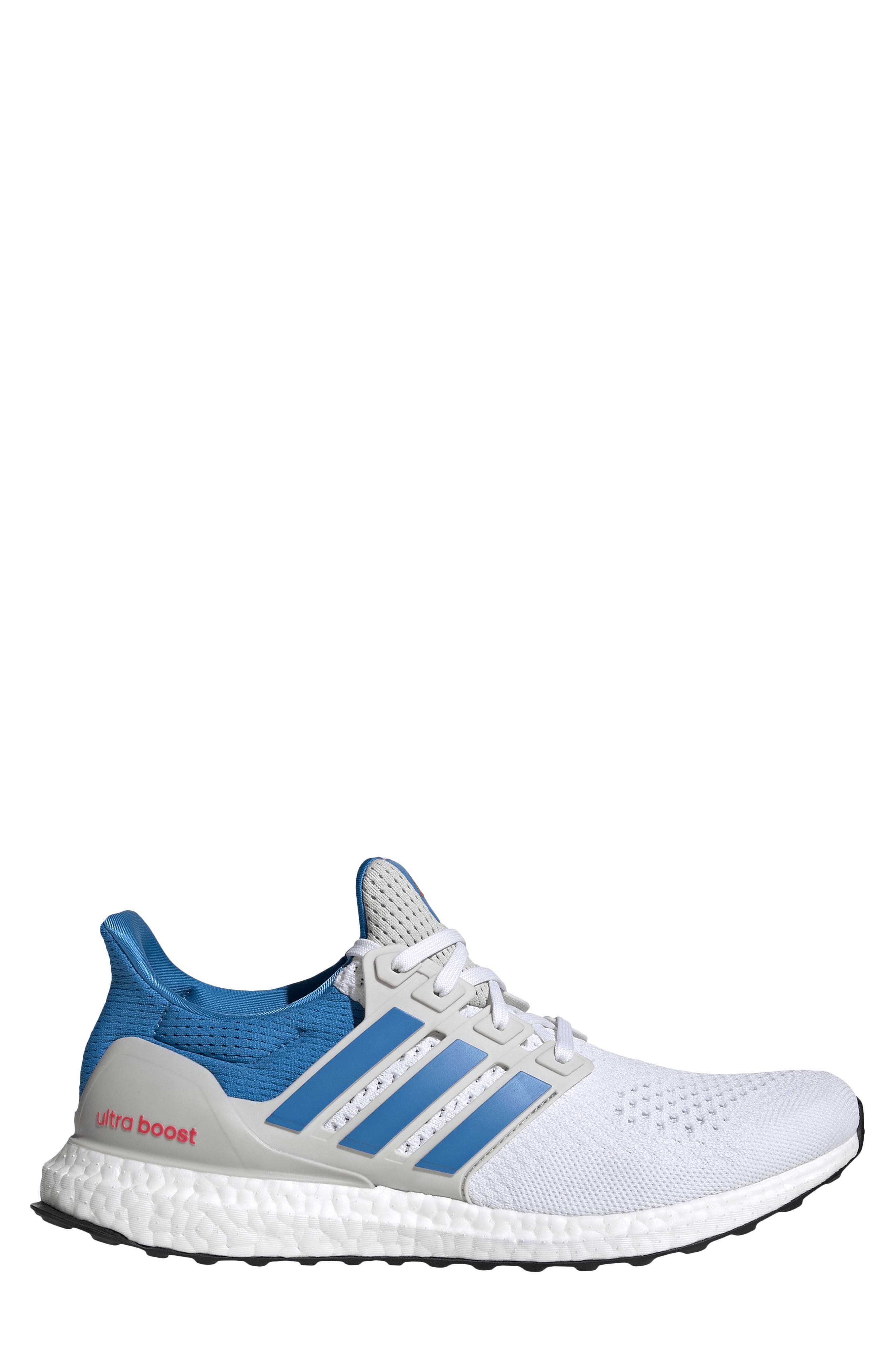 Ultraboost 1.0 Running Sneaker, Alternate, color, WHITE/ BRIGHT BLUE/ LUCID RED