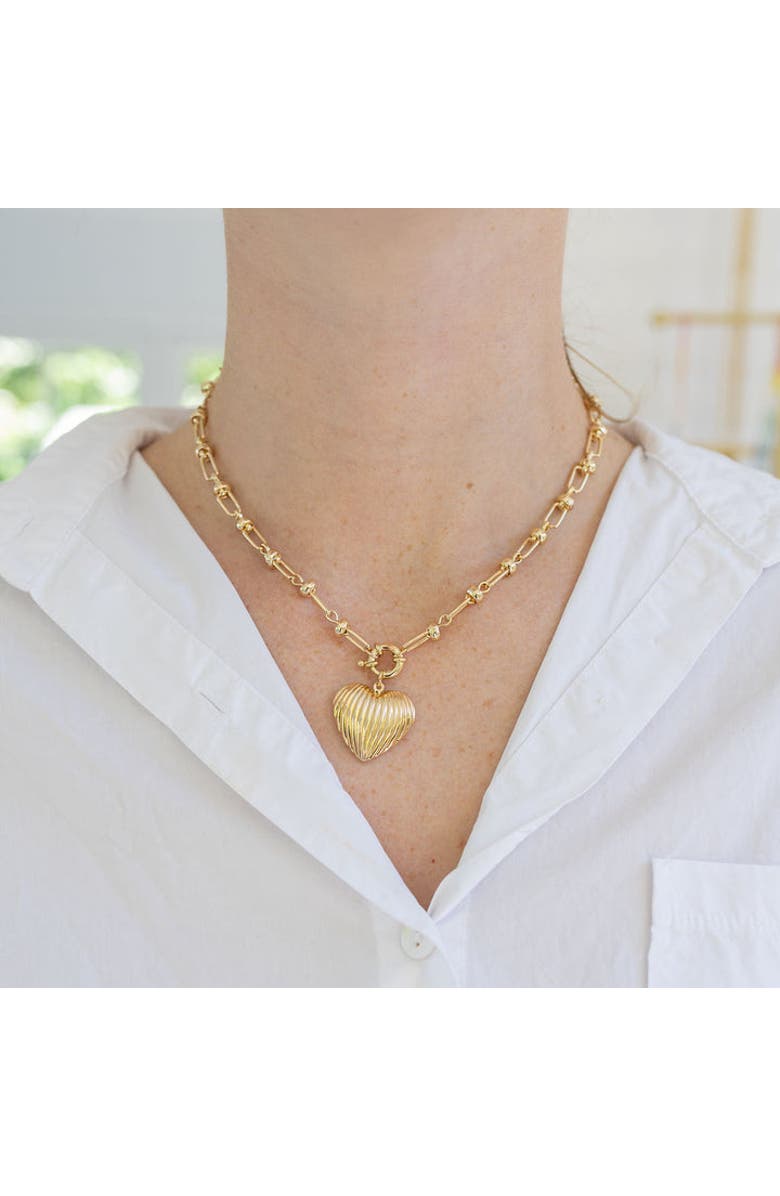 Erin McDermott Jewelry Full Heart Necklace, Alternate, color, Gold
