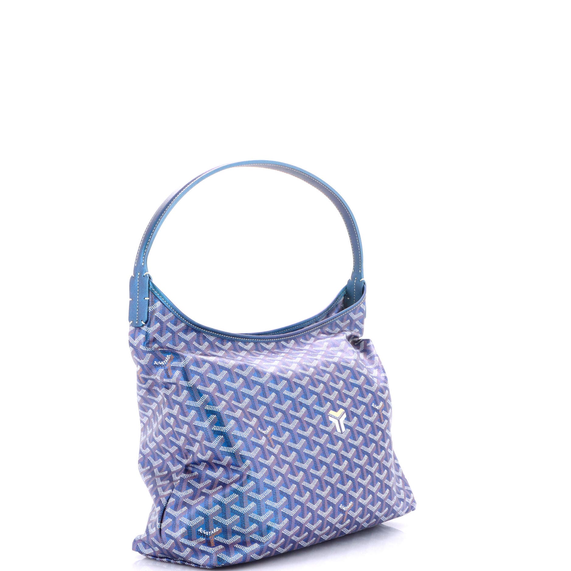 Pre-Owned Goyard Boheme Hobo Iridescent Coated Canvas, Alternate, color, Blue