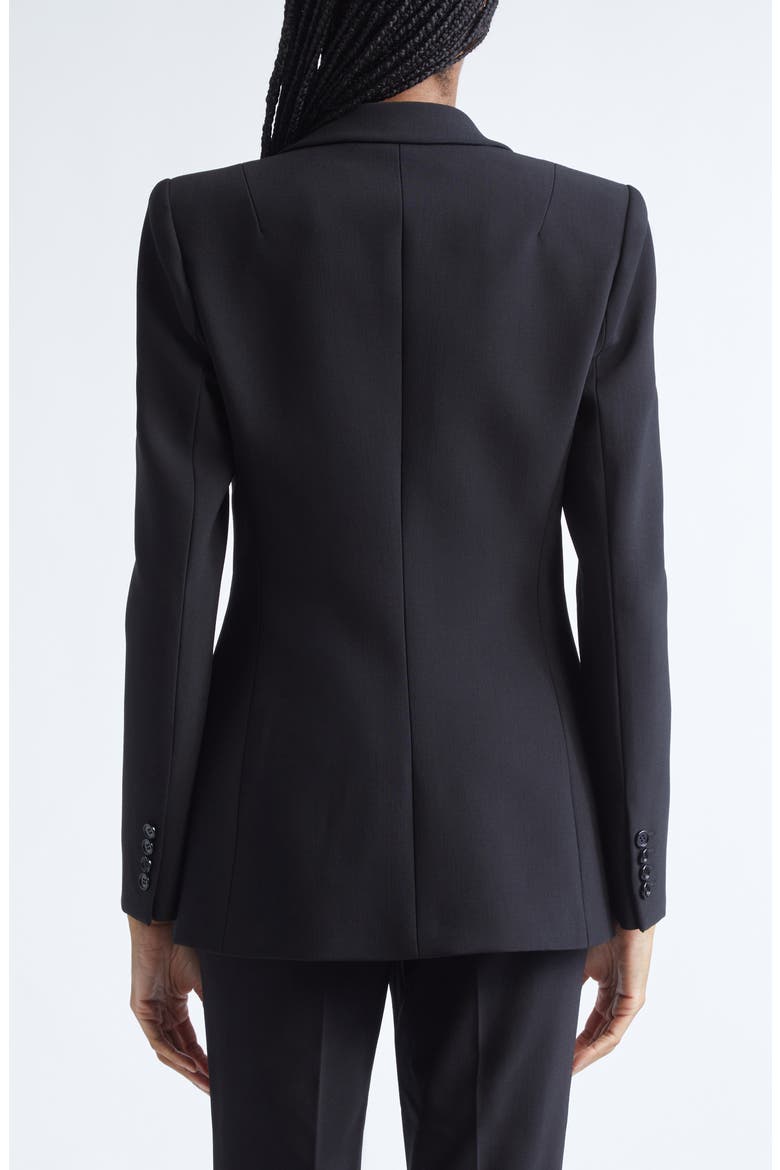 Georgina One-Button Virgin Wool Blend Blazer, Alternate, color, BLACK
