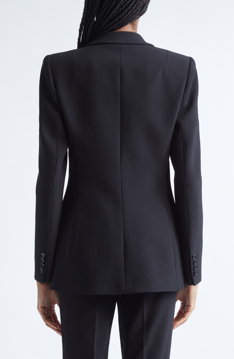 Michael Kors Collection Georgina One-Button Virgin Wool Blend Blazer, Alternate, color, Black