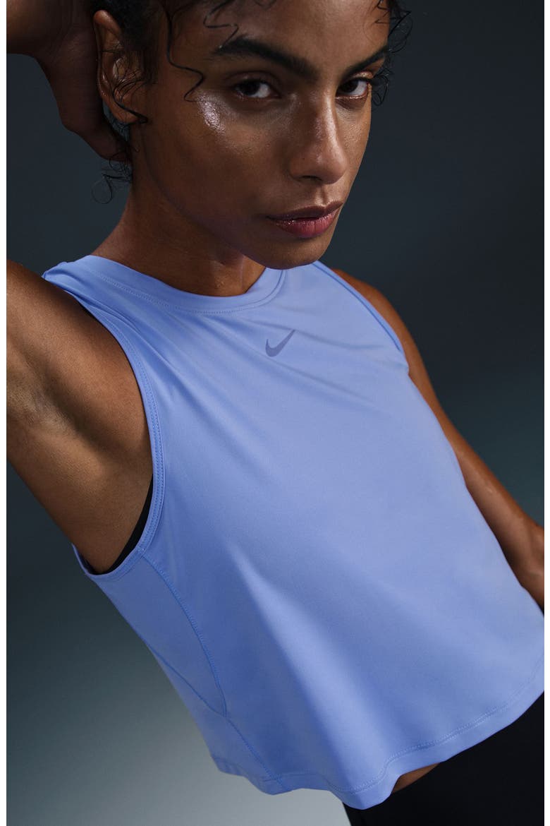 One Classic Dri-FIT Crop Tank, Alternate, color, ROYAL PULSE/ BLACK