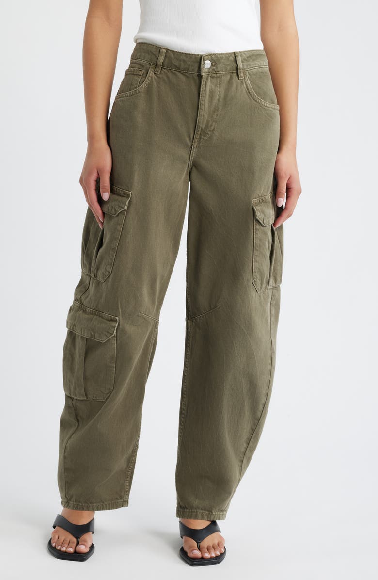 MANGO Dilly Cargo Jeans, Main, color, Khaki