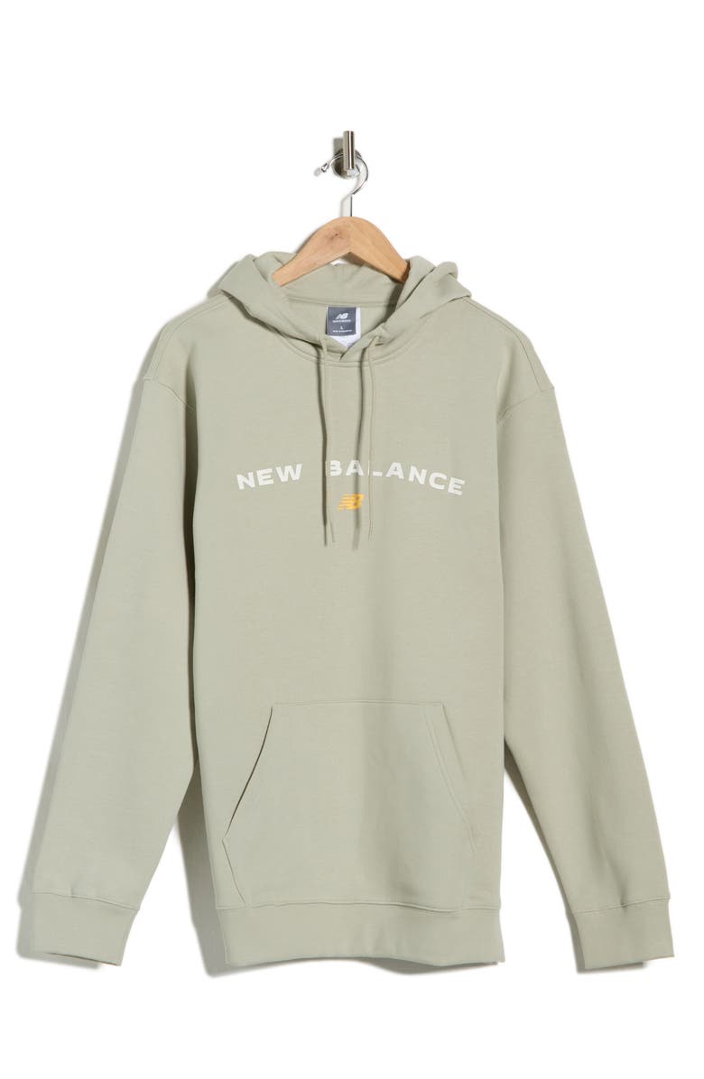 New Balance Reimagined Fleece Graphic Hoodie, Main, color, Olive