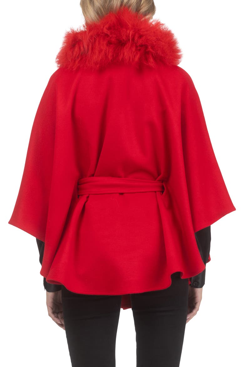 Wool Belted Cape, Alternate, color, RED