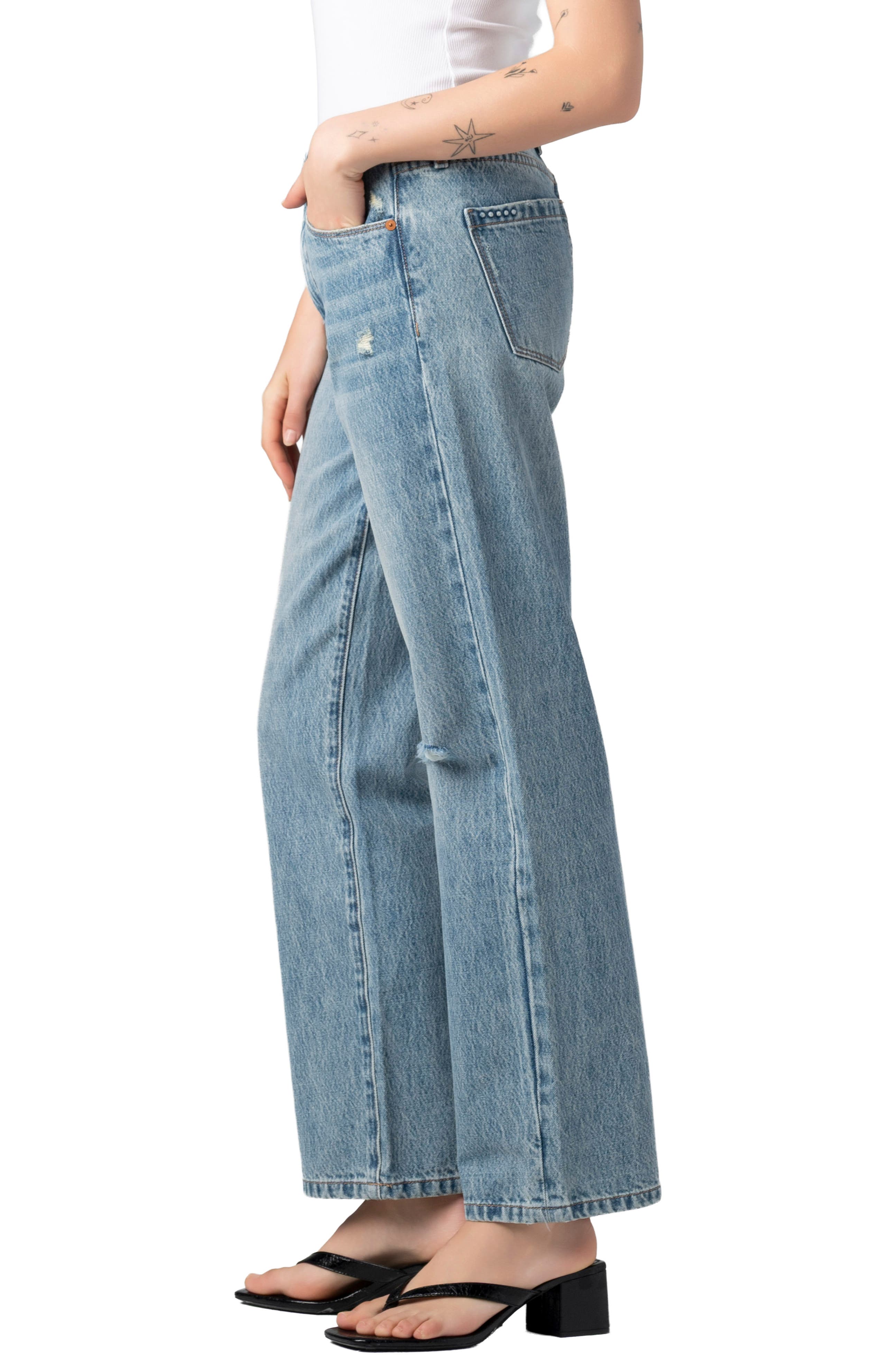 BLANKNYC The Stanton Ripped Mid Rise Tapered Jeans (Women) | Nordstrom