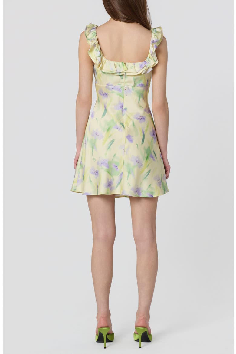 Mara Floral Print Minidress, Alternate, color, YELLOW PURPLE FLORAL