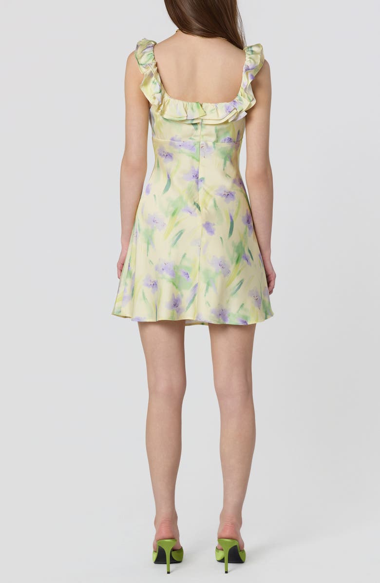 ASTR the Label Mara Floral Print Minidress, Alternate, color, Yellow Purple Floral