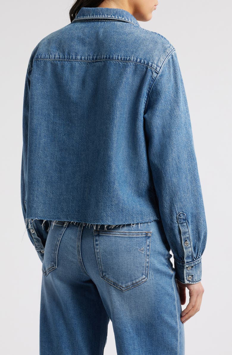 rag & bone Featherweight Crop Denim Button-Up Shirt, Alternate, color, 