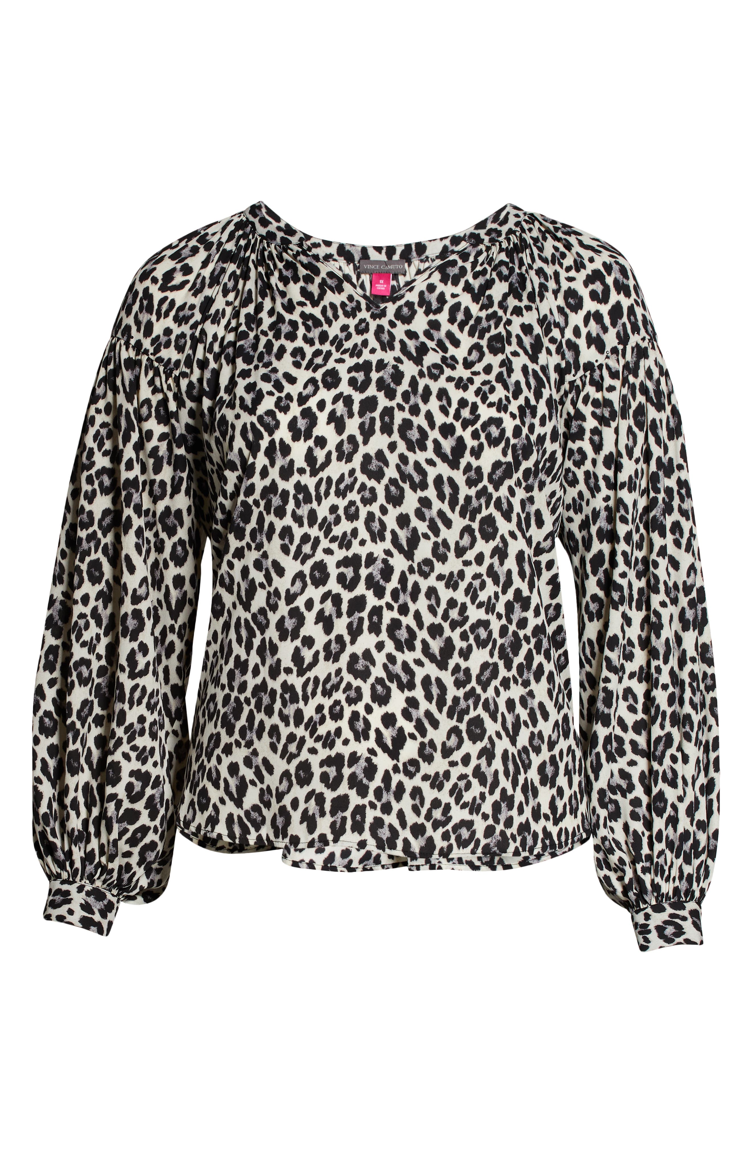 Vince Camuto Animal Print Split Neck Blouse (Women) | Nordstromrack