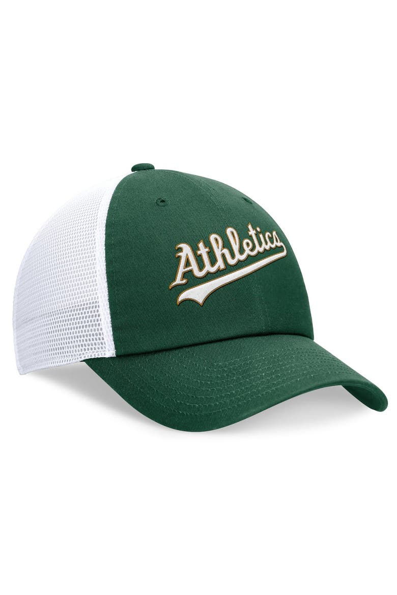 Men's Nike Green Oakland Athletics Evergreen Wordmark Trucker Adjustable Hat, Alternate, color, Green