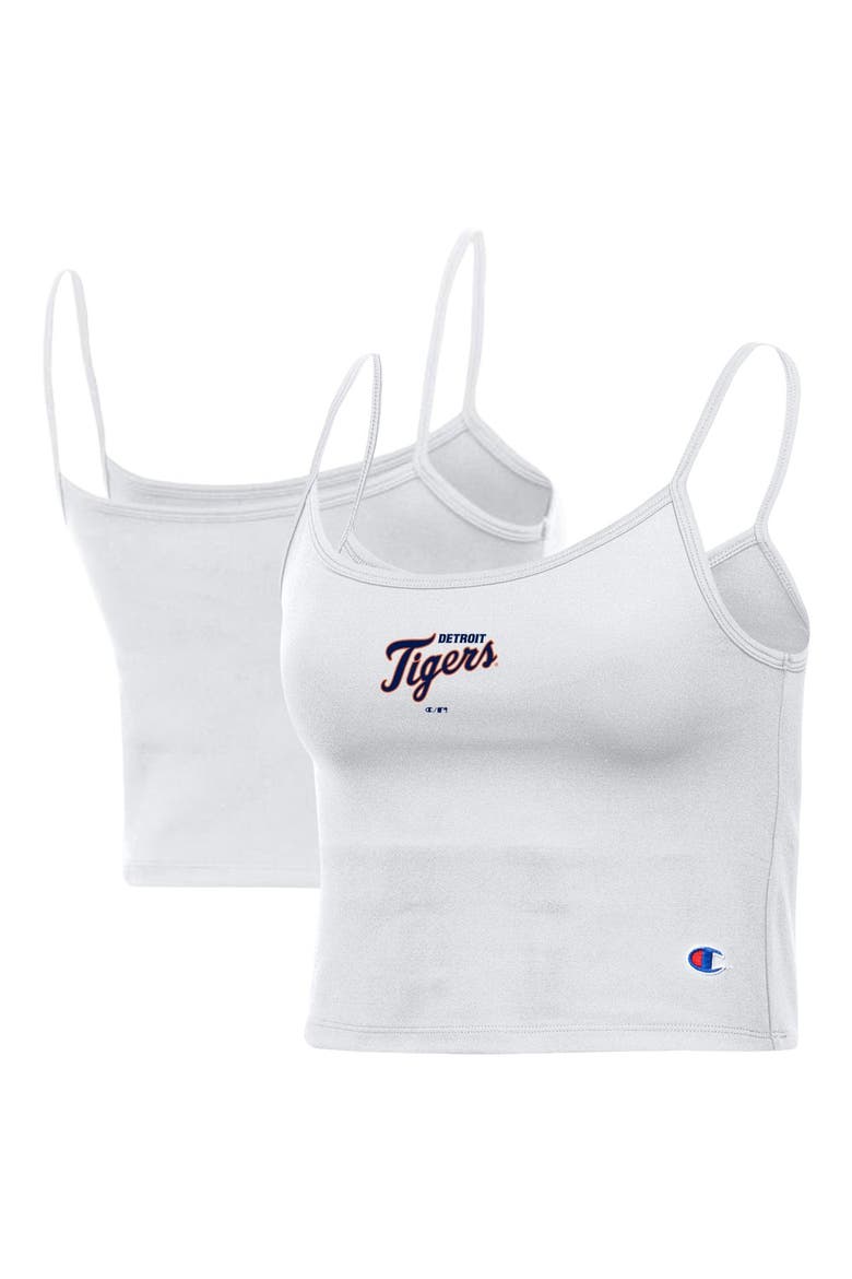 Women's Champion White Detroit Tigers America Scoop Tank Top, Main, color, White