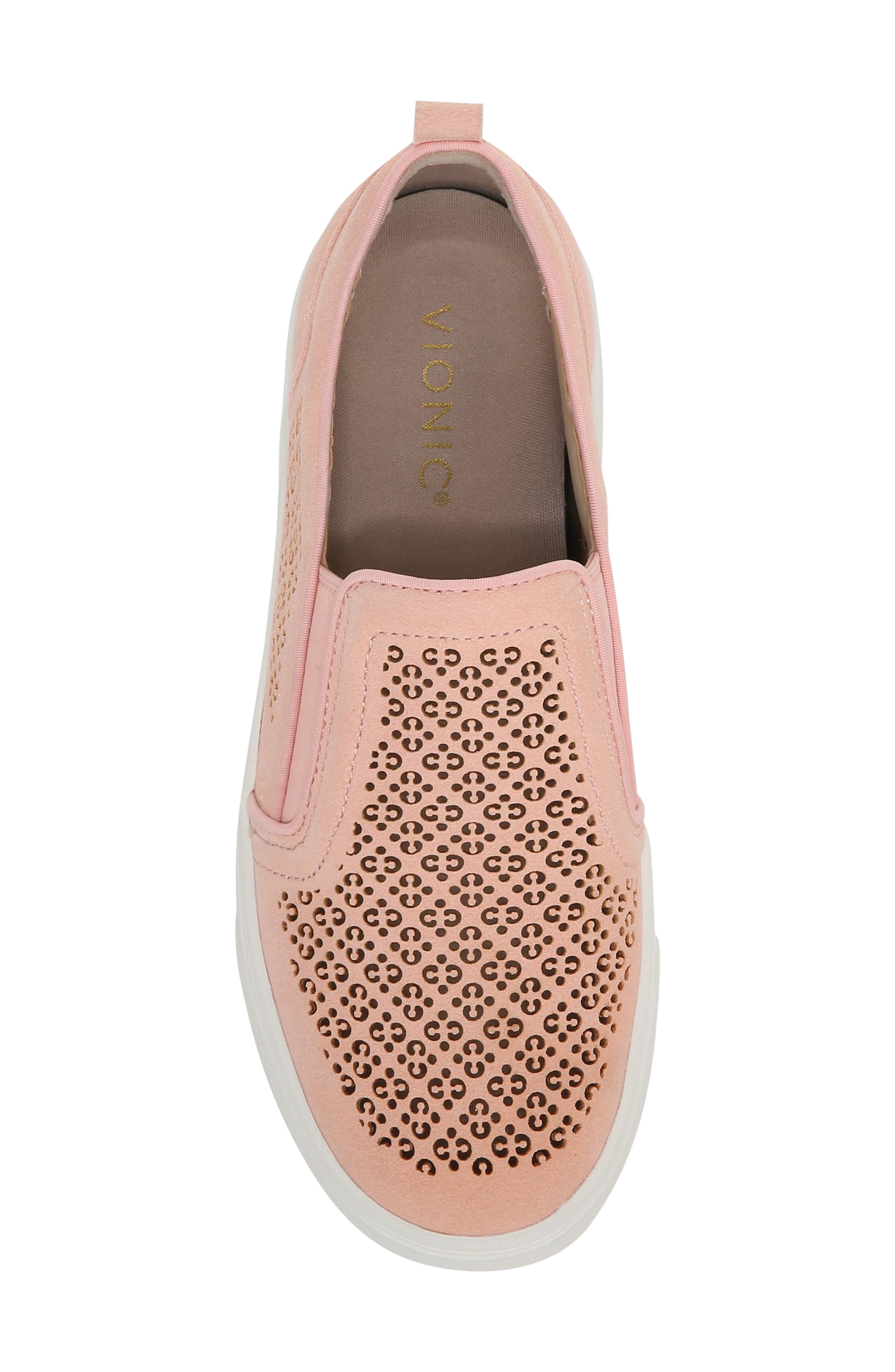 Kimmie Perforated Suede Slip-On Sneaker, Alternate, color, ROZE