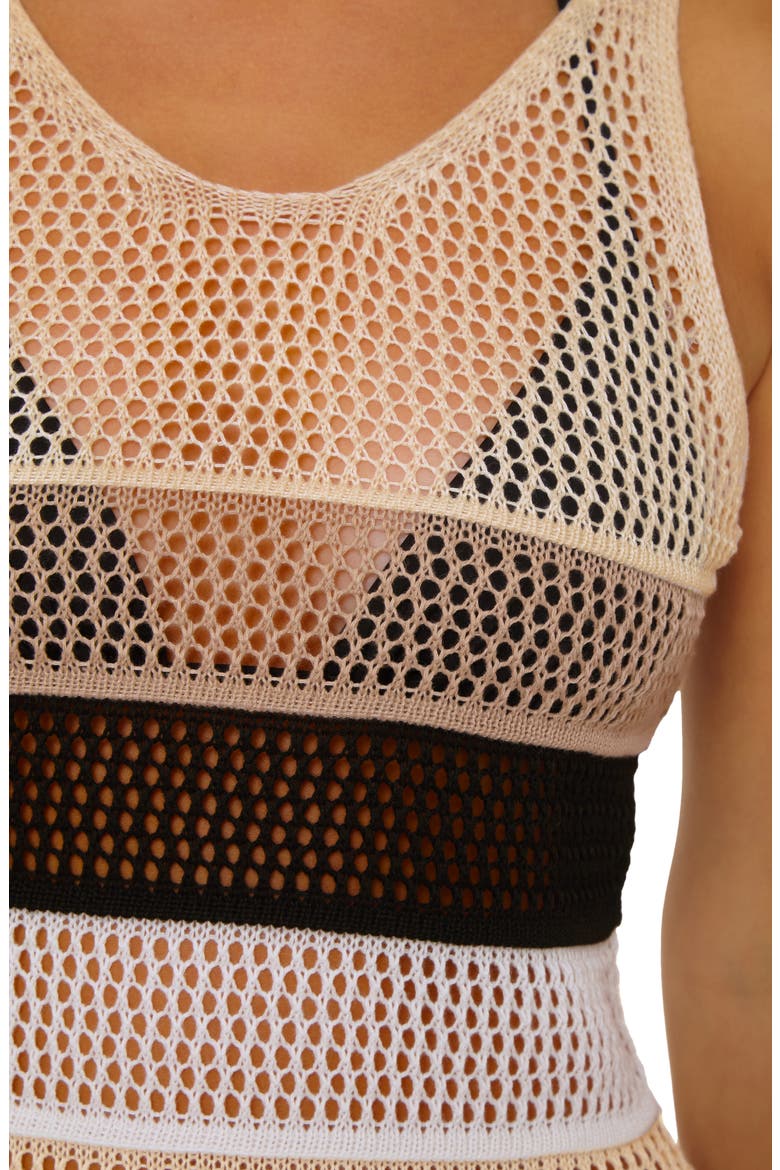 Mariposa Open Knit Cover-Up Dress, Alternate, color, BEIGE MULTI