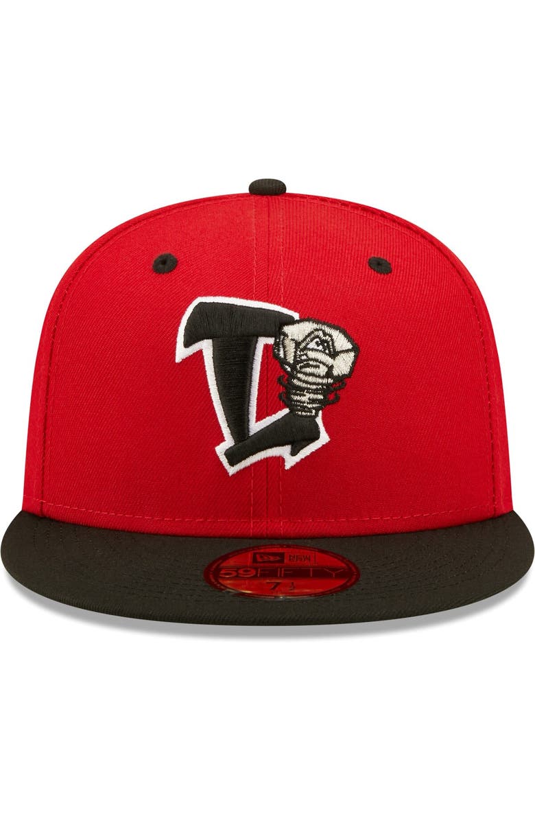 New Era Men's New Era Red Lansing Lugnuts Authentic Collection Team Home 59FIFTY Fitted Hat, Alternate, color, Red