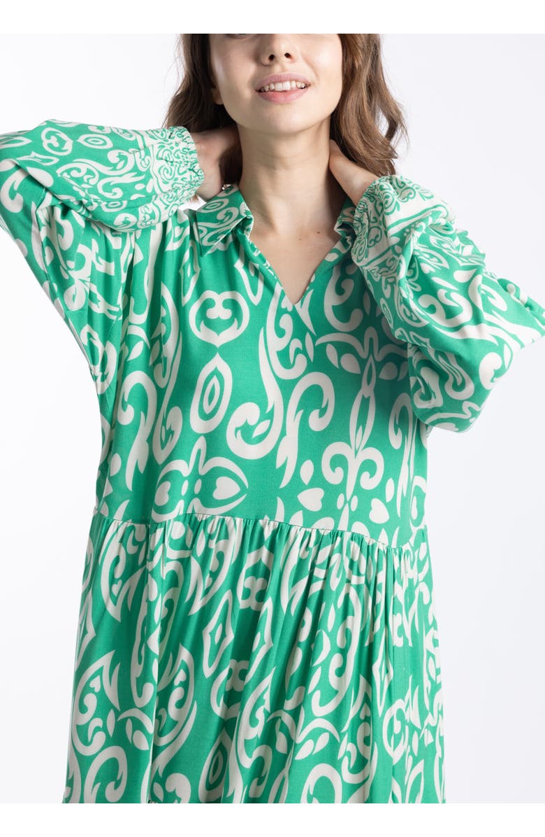 Le Fafo Alla Dress, Alternate, color, Green Printed