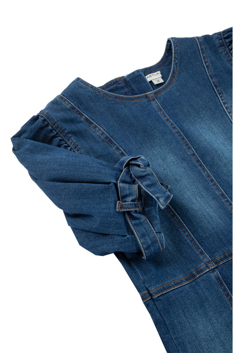 Kids' Belted Cuff Denim Dress, Alternate, color, DARK STONE