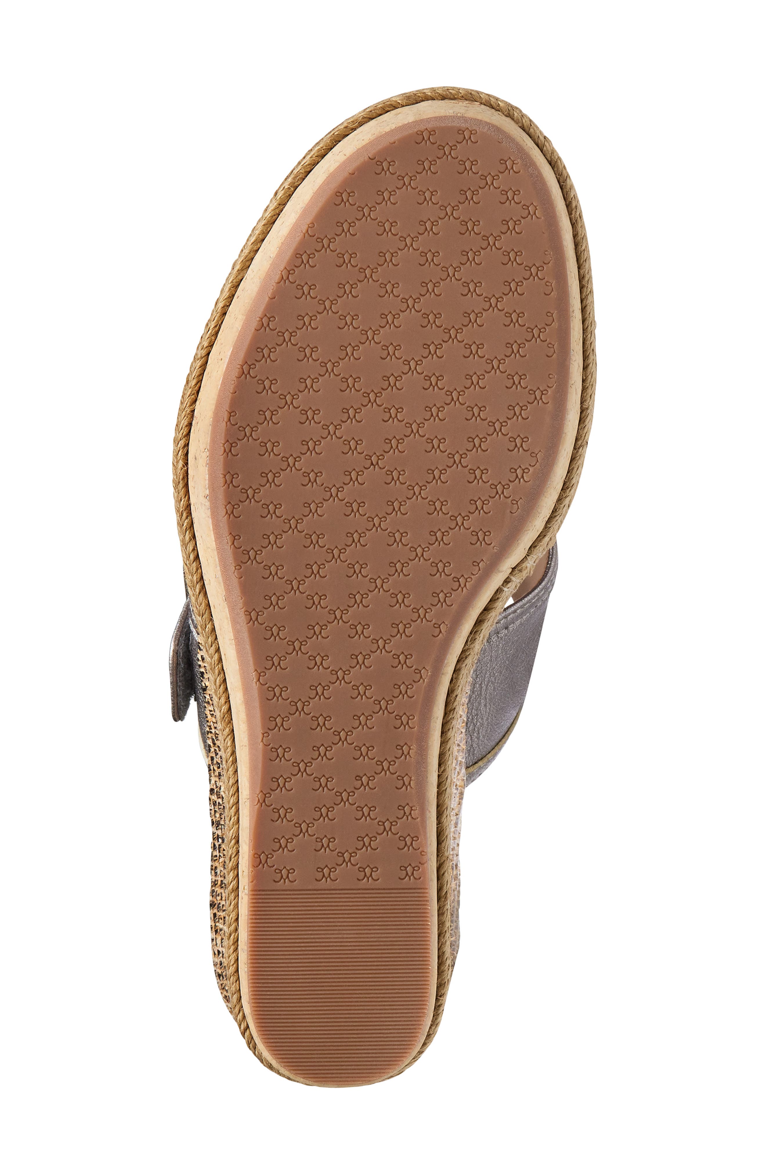 Johnston & Murphy Addison Buckle Platform Wedge Slide Sandal, Alternate, color, Light Bronze Sheepskin