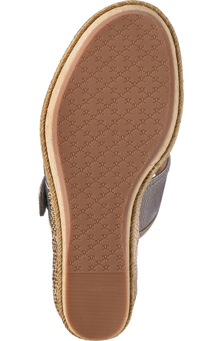 Johnston & Murphy Addison Buckle Platform Wedge Slide Sandal, Alternate, color, Light Bronze Sheepskin