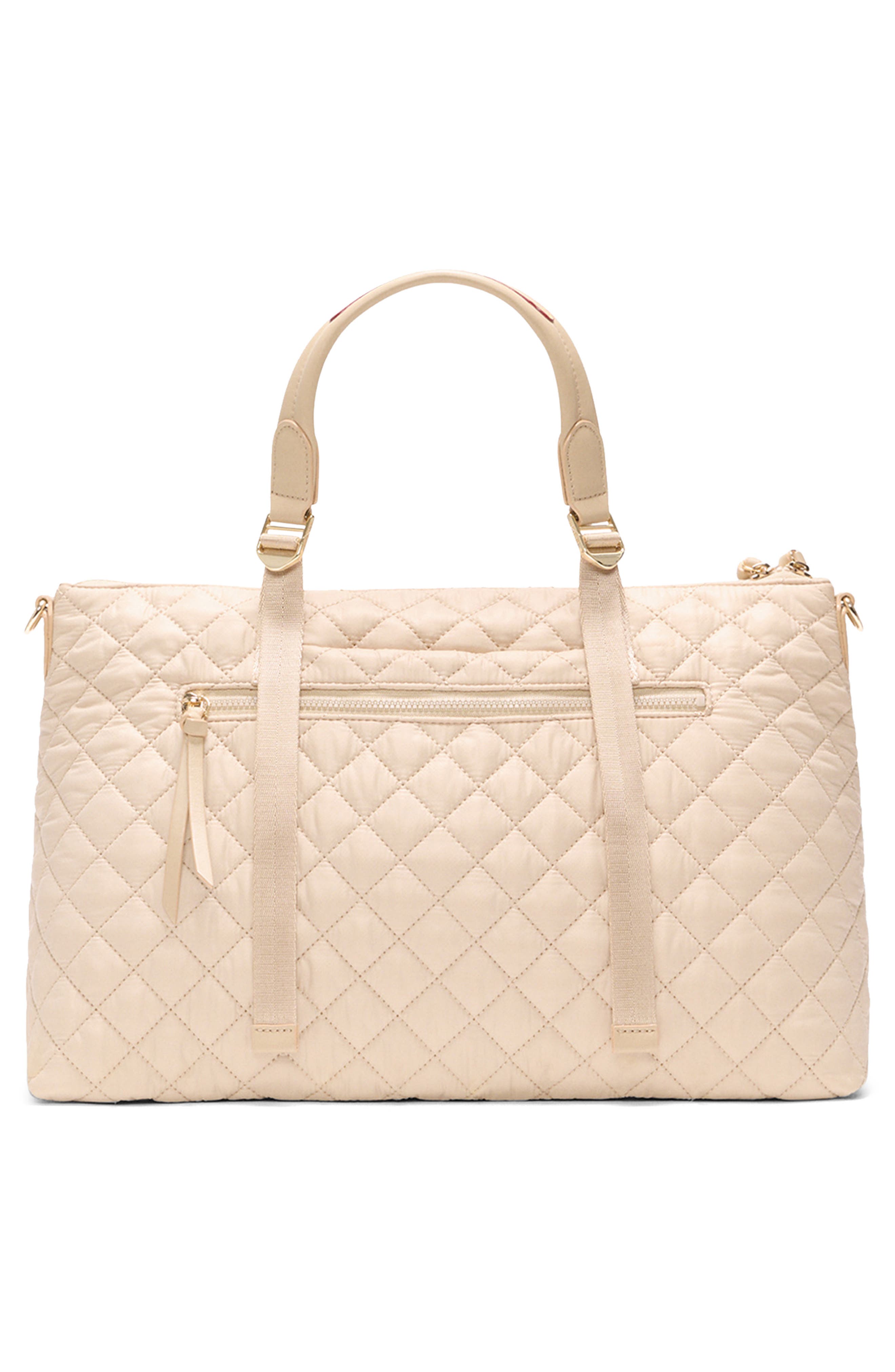 Medium Park Quilted Nylon Satchel, Alternate, color, BUFF
