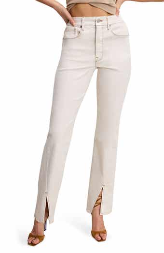 Good American Good Boy Split Hem Straight Leg Jeans