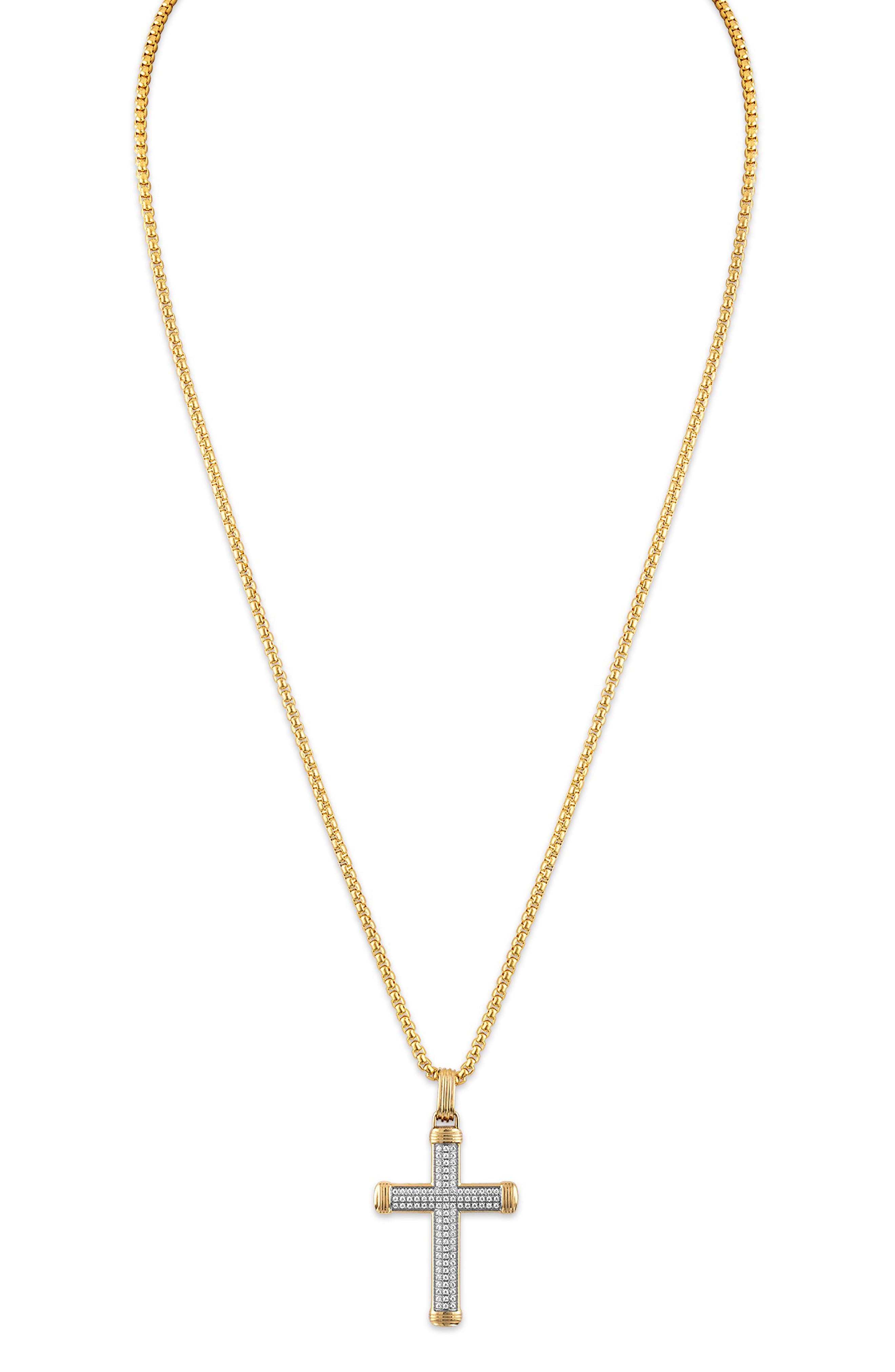 Esquire Diamond Cross Pendant Necklace