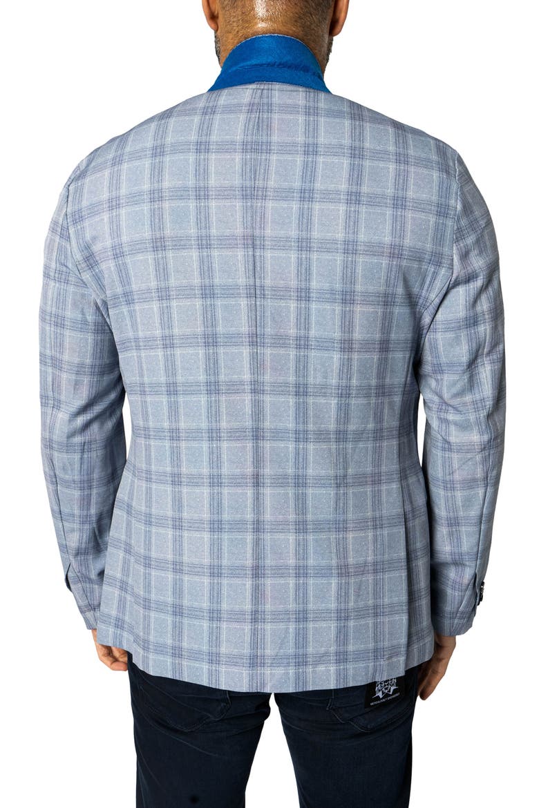 Descartes Unconstructed Plaid Brooksy Artic Blue Blazer, Alternate, color, BLUE