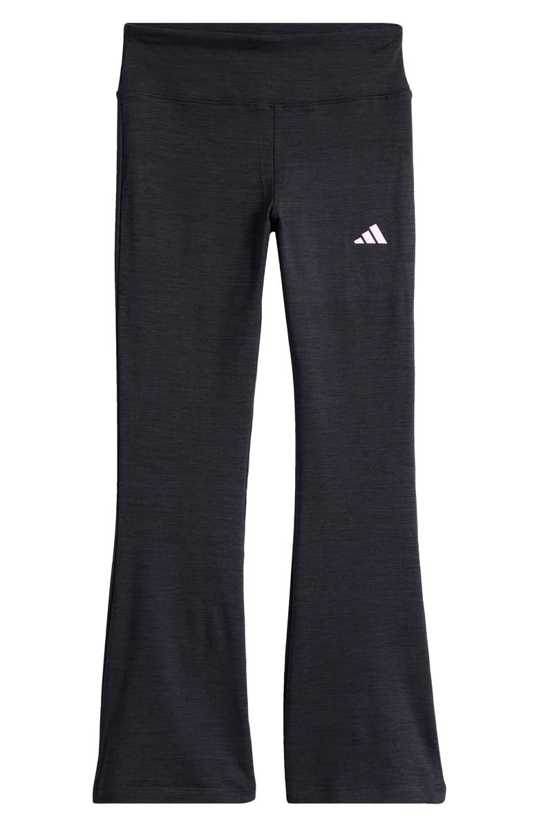 adidas Kids' Mélange Flare Leg Leggings, Main, color, Grey/Black