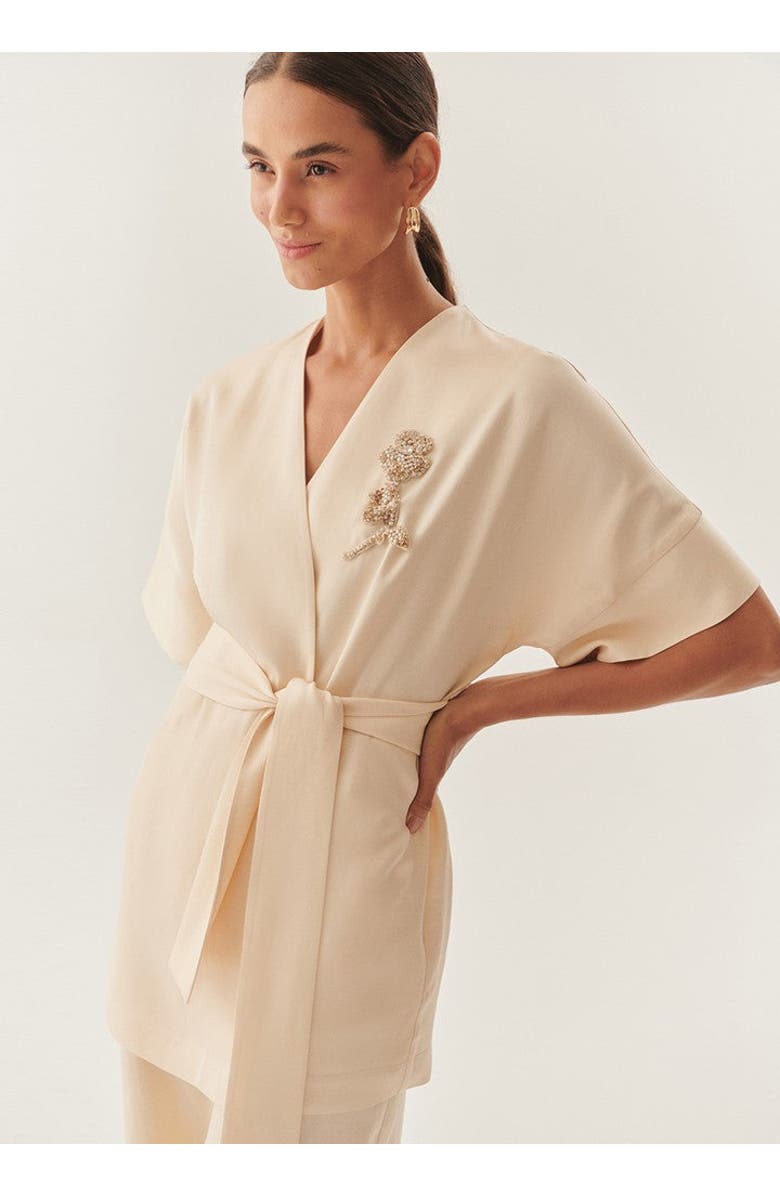 Exquise Ophelia Caftan Jacket, Main, color, Beige