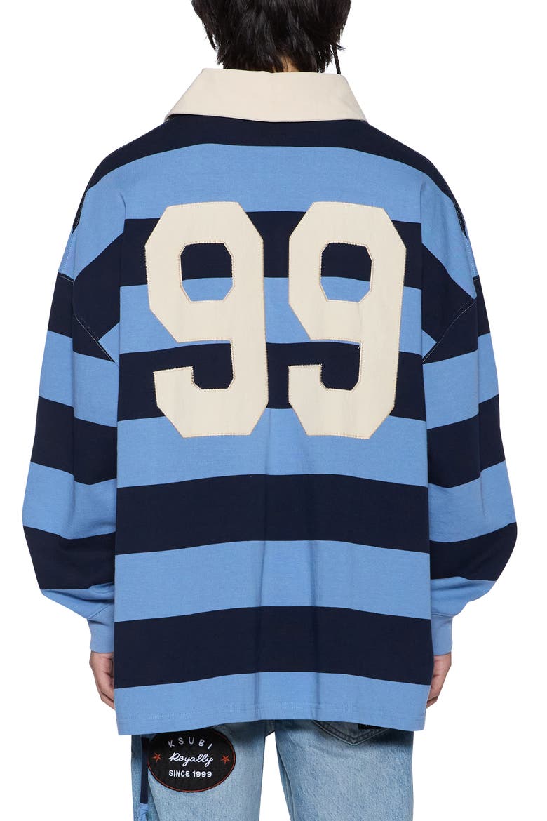 Stripe Appliqué Cotton Rugby Shirt, Alternate, color, LIGHT BLUE