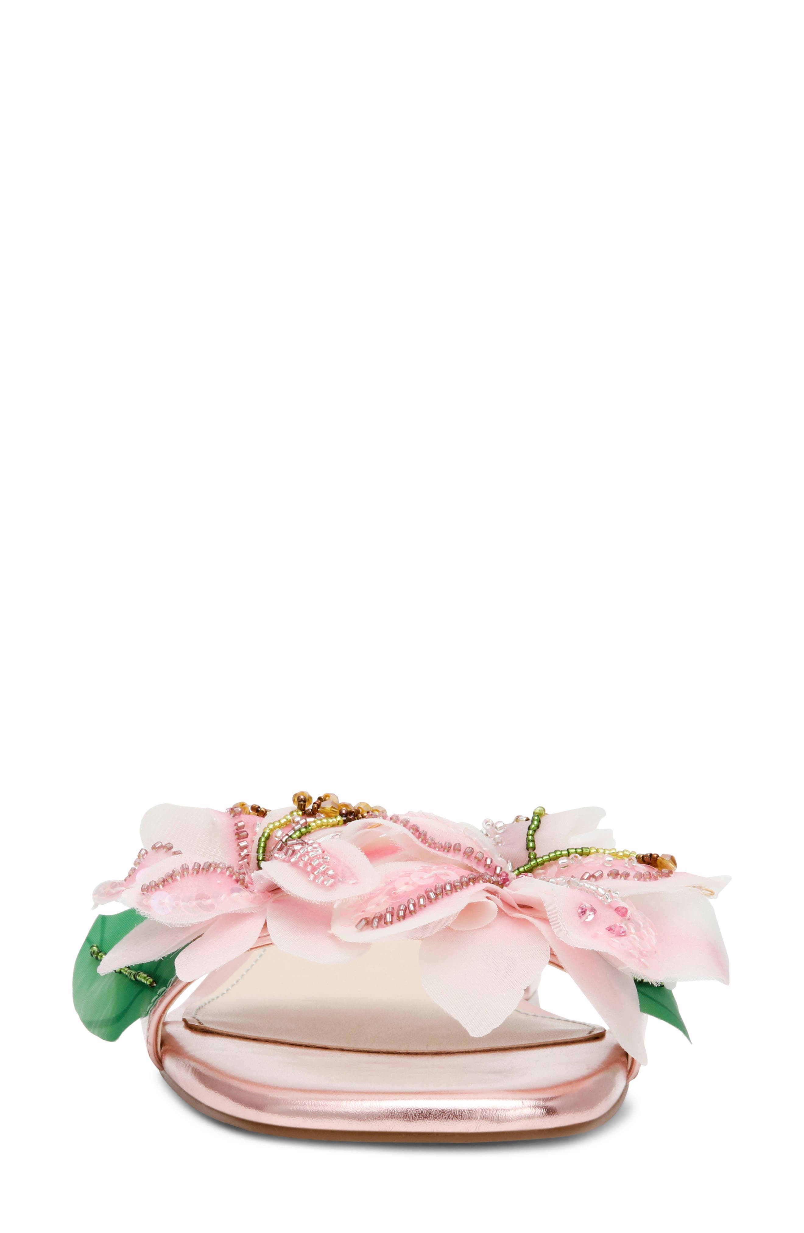 Betsey Johnson Rosia Beaded Flower Sandal, Alternate, color, Light Pink