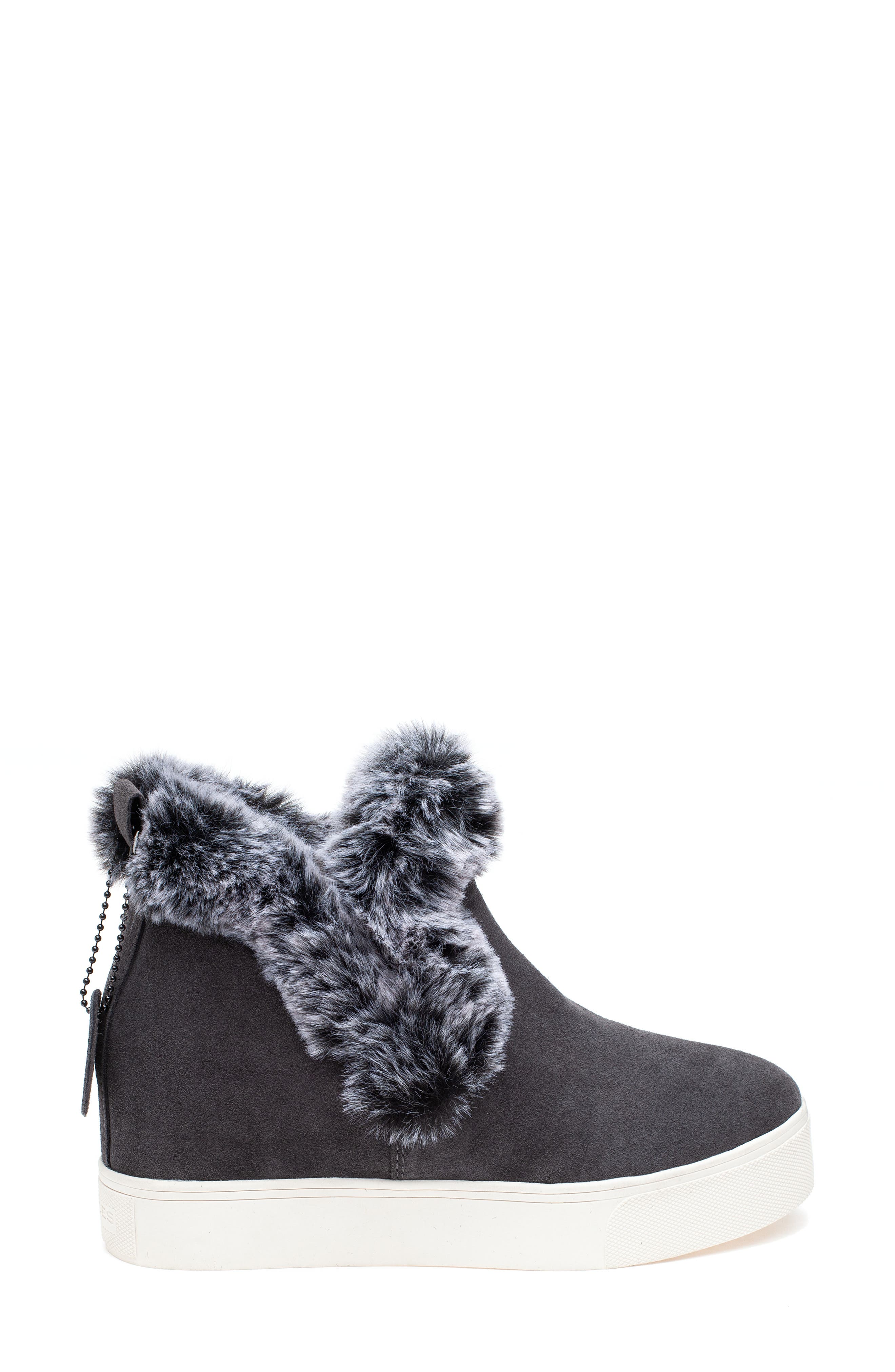 Faux Fur Lined Bootie, Alternate, color, DARK GREY SUEDE