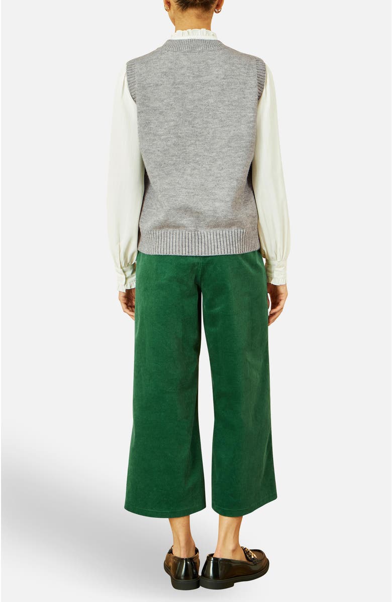 Yumi Knitted Flower Sleeveless Sweater Vest, Alternate, color, Grey