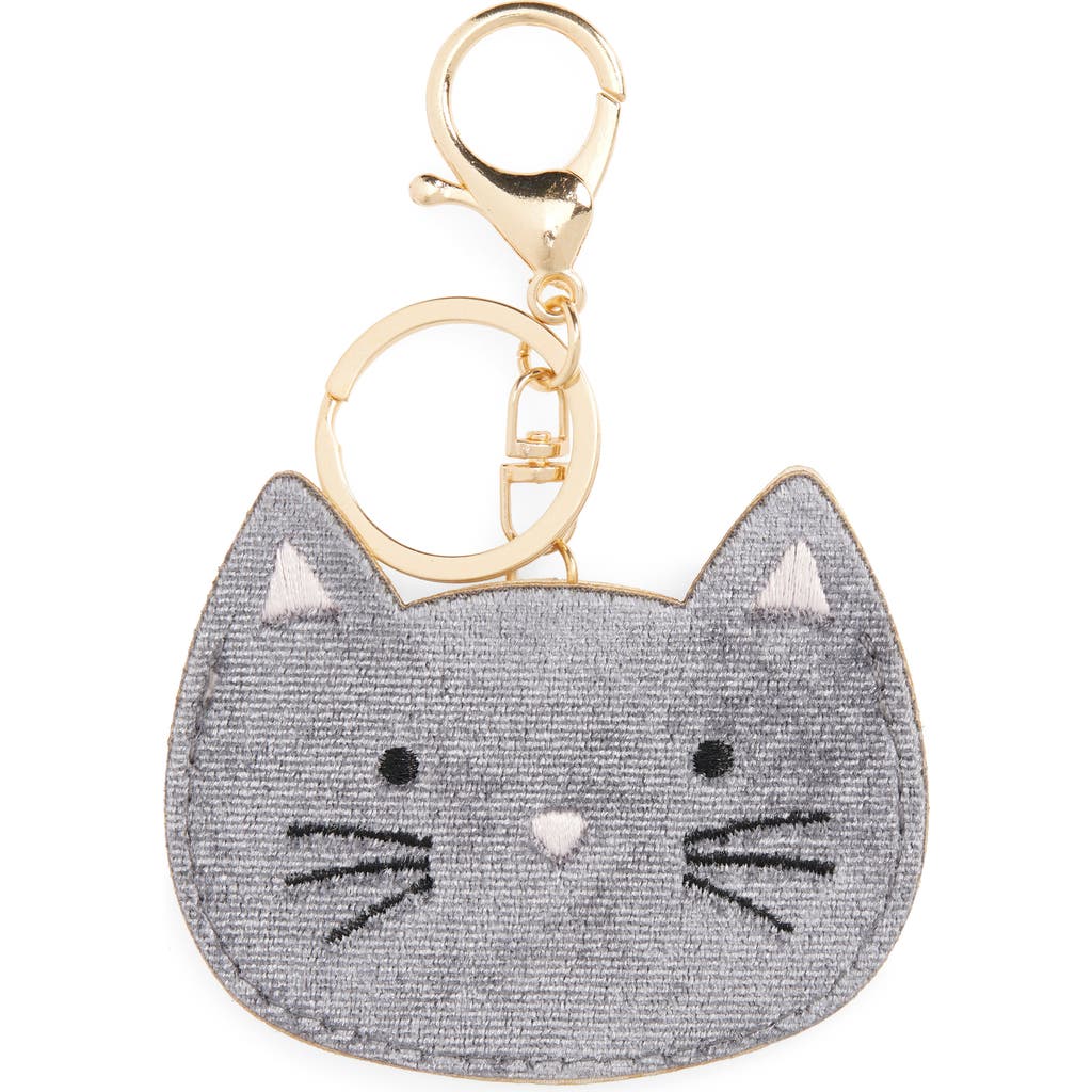 Mimi & Lula Kids' Kitty Cat Key Ring Bag Charm in Dark Grey  product