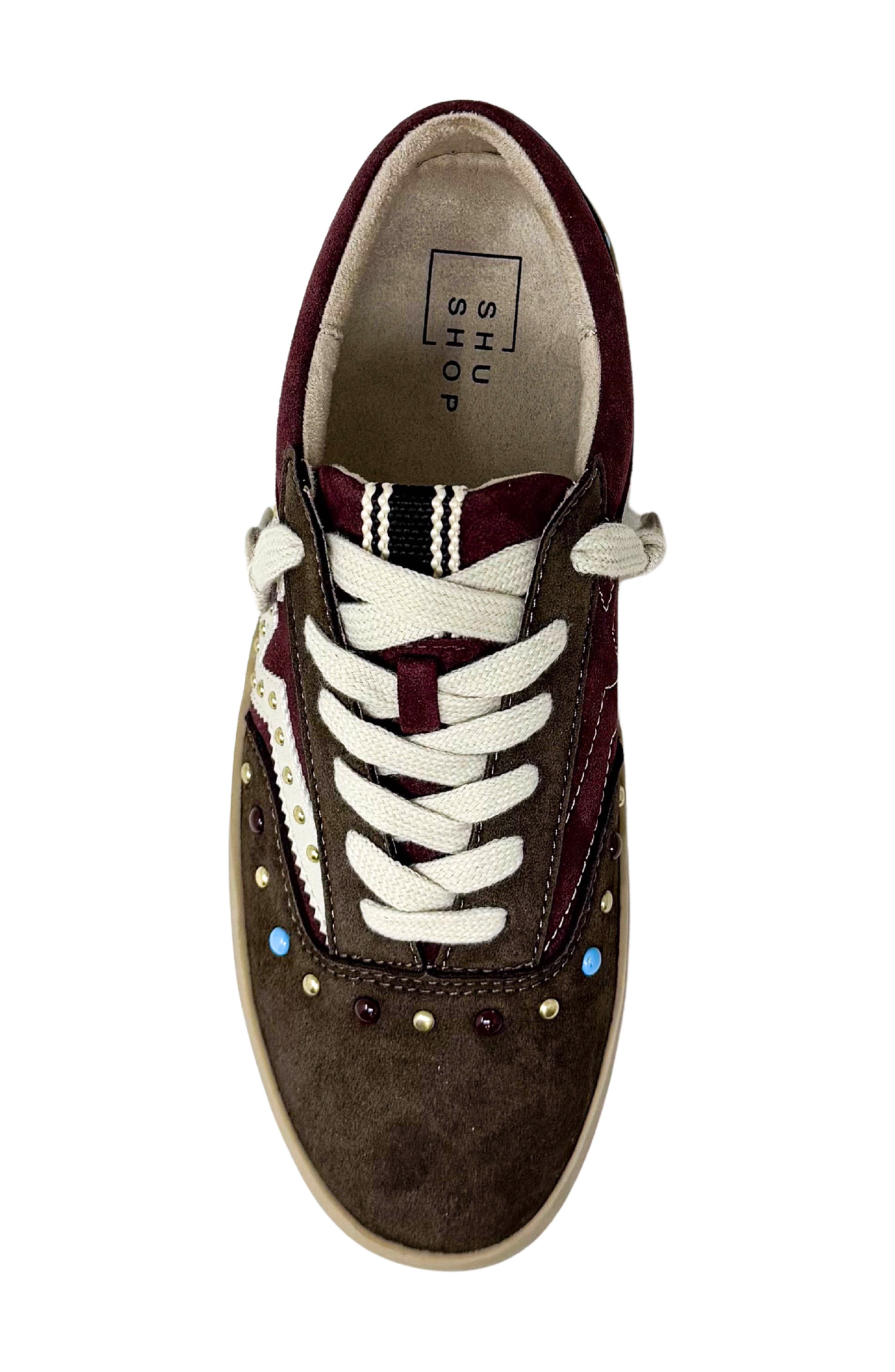 Sierra Sneaker, Alternate, color, DARK RED SUEDE