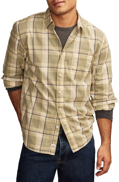 Plaid Cotton Poplin Button-Up Shirt