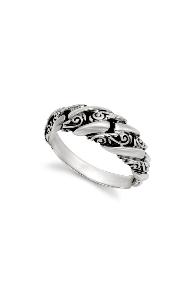 Sterling Silver Interlock Link Ring, Main, color, SILVER
