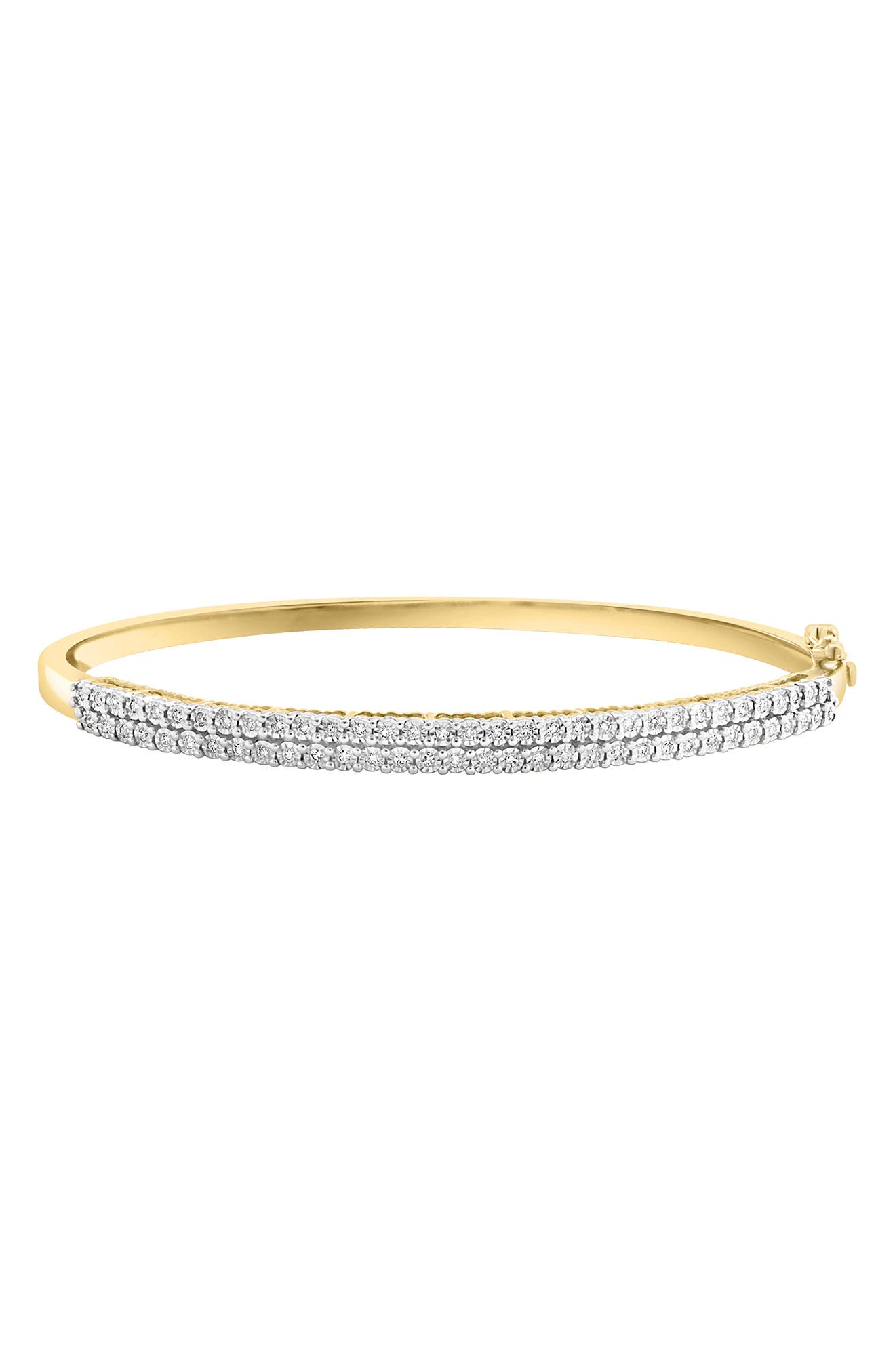 EFFY 14K Gold Plated Sterling Silver Diamond Bangle Bracelet - 0.32ct.