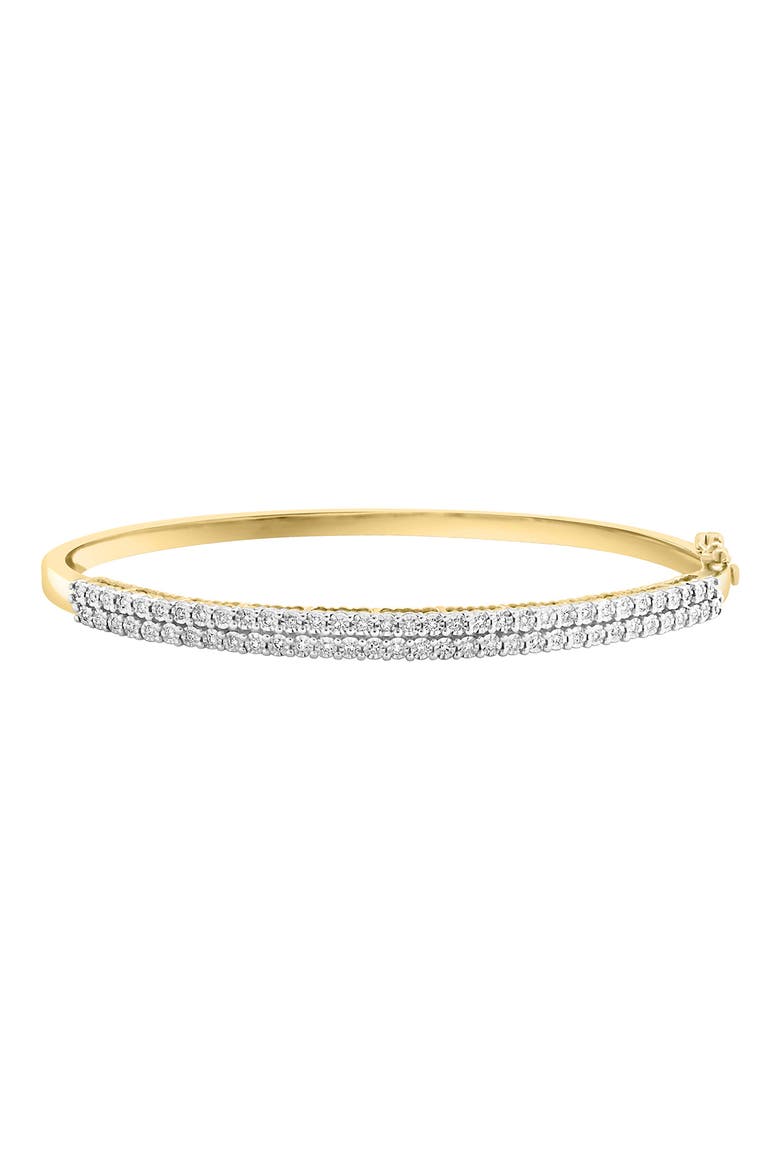 14K Gold Plated Sterling Silver Diamond Bangle Bracelet - 0.32ct., Main, color, GOLD MULTI