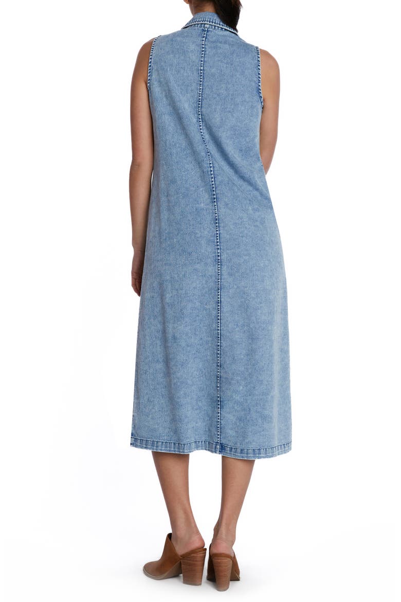 Sleeveless Denim Shirtdress, Alternate, color, FROST BLUE