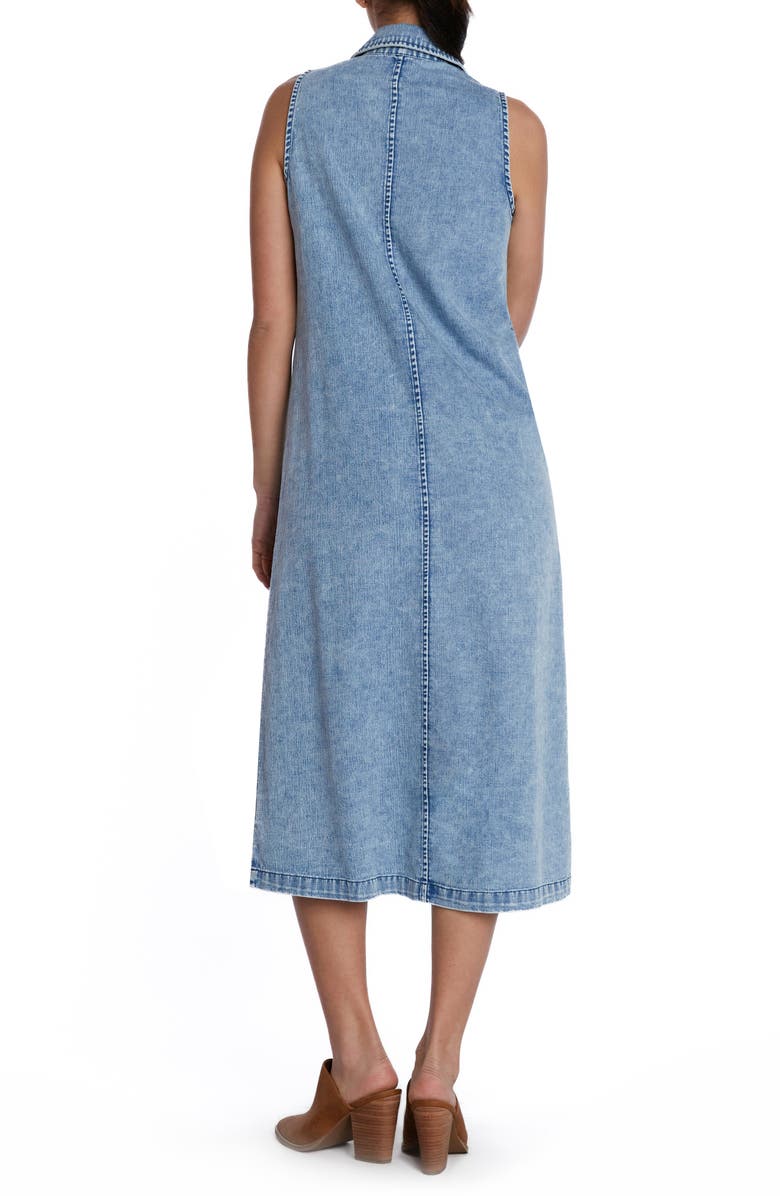 Wash Lab Denim Sleeveless Denim Shirtdress, Alternate, color, Frost Blue