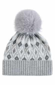 Fair Isle Faux Fur Pom Beanie