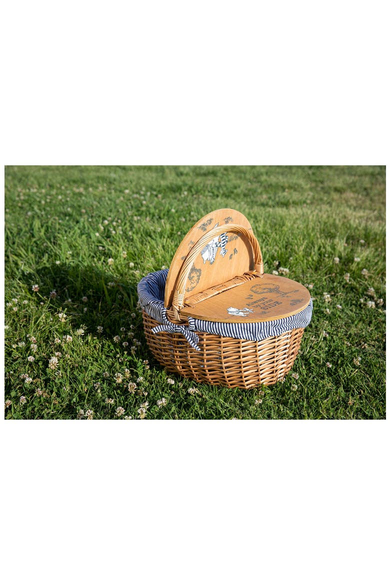 x Disney Winnie the Pooh Country Picnic Basket, Alternate, color, NAVY BLUE/ WHITE STRIPE