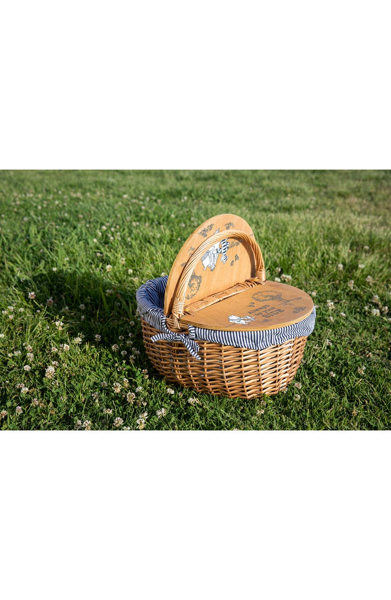 Picnic Time x Disney Winnie the Pooh Country Picnic Basket, Alternate, color, Navy Blue/ White Stripe