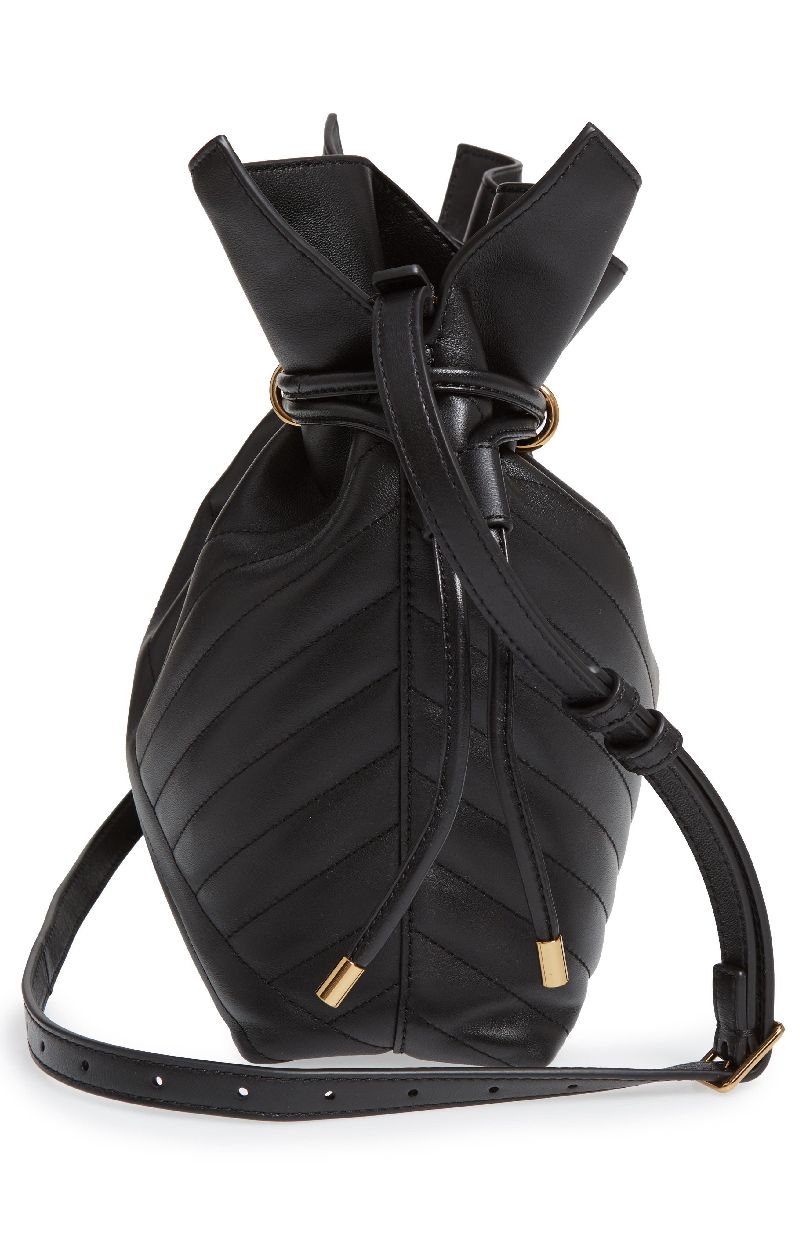 Tory Burch Kira Chevron Quilted Leather Bucket Bag, Alternate, color, 