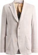 Emanuel Berg Prince of Wales Check Knit Cotton & Linen Sport Coat