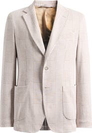 Emanuel Berg Prince of Wales Check Knit Cotton & Linen Sport Coat