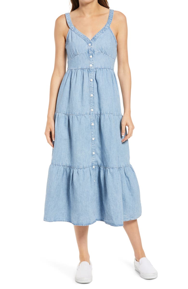 Levi's<sup>®</sup> Sabine Cotton Chambray Midi Sundress, Main, color, 